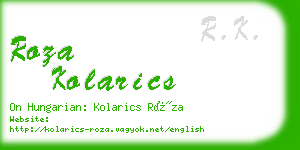 roza kolarics business card